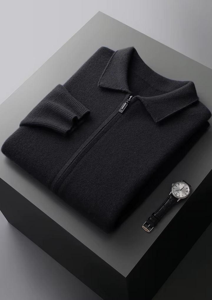 CIÉLO Merino-Polo-Strickjacke