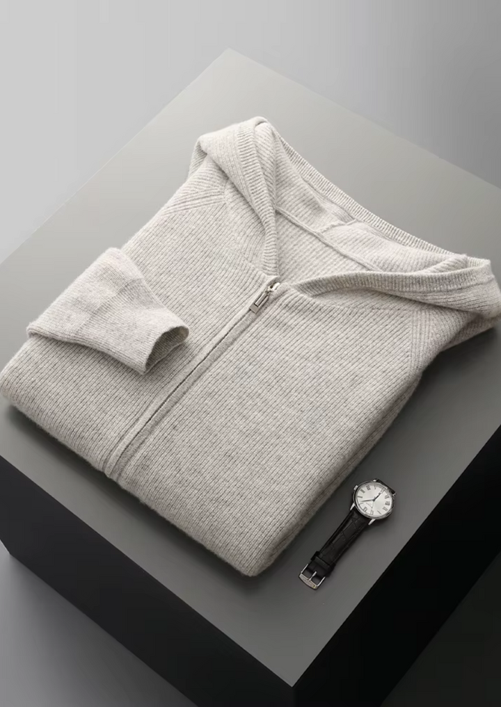 CIÉLO Merino Luxe Pullover mit geripptem Reißverschluss