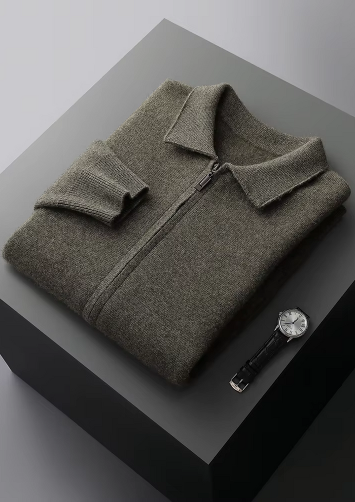 CIÉLO Merino-Polo-Strickjacke