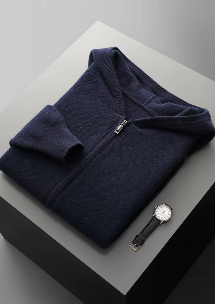 CIÉLO Merino Luxe Pullover mit geripptem Reißverschluss