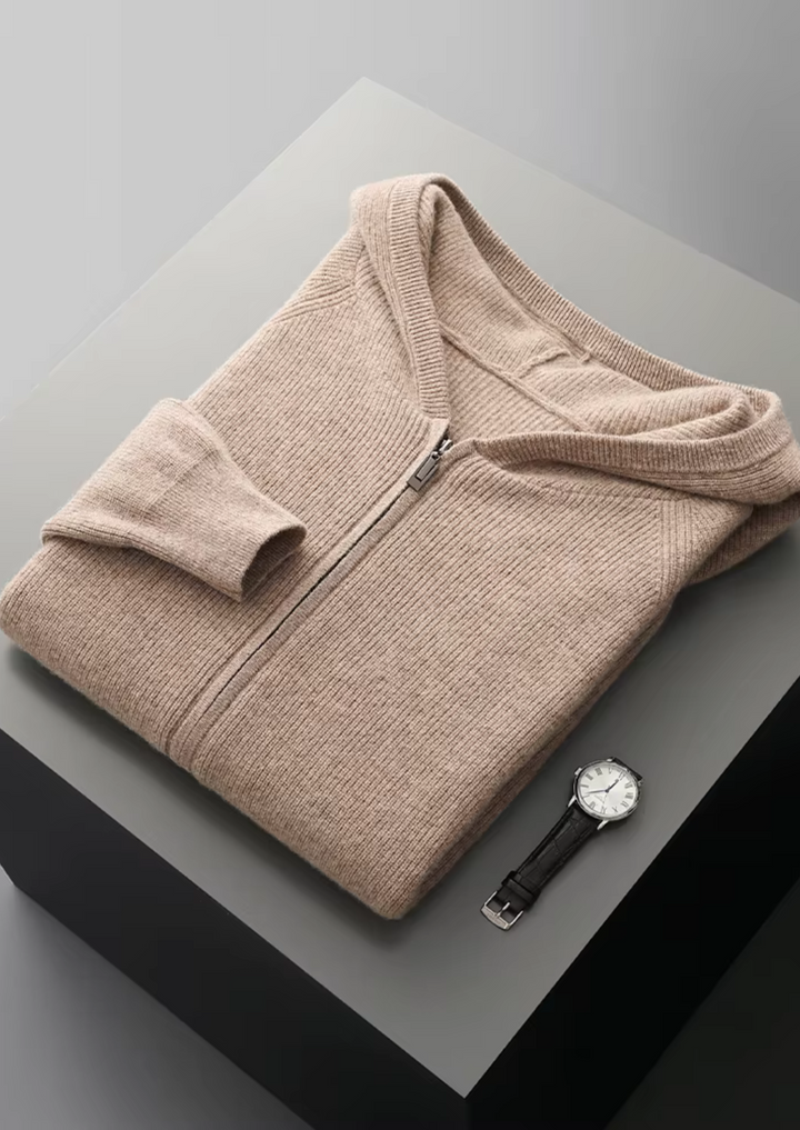 CIÉLO Merino Luxe Pullover mit geripptem Reißverschluss