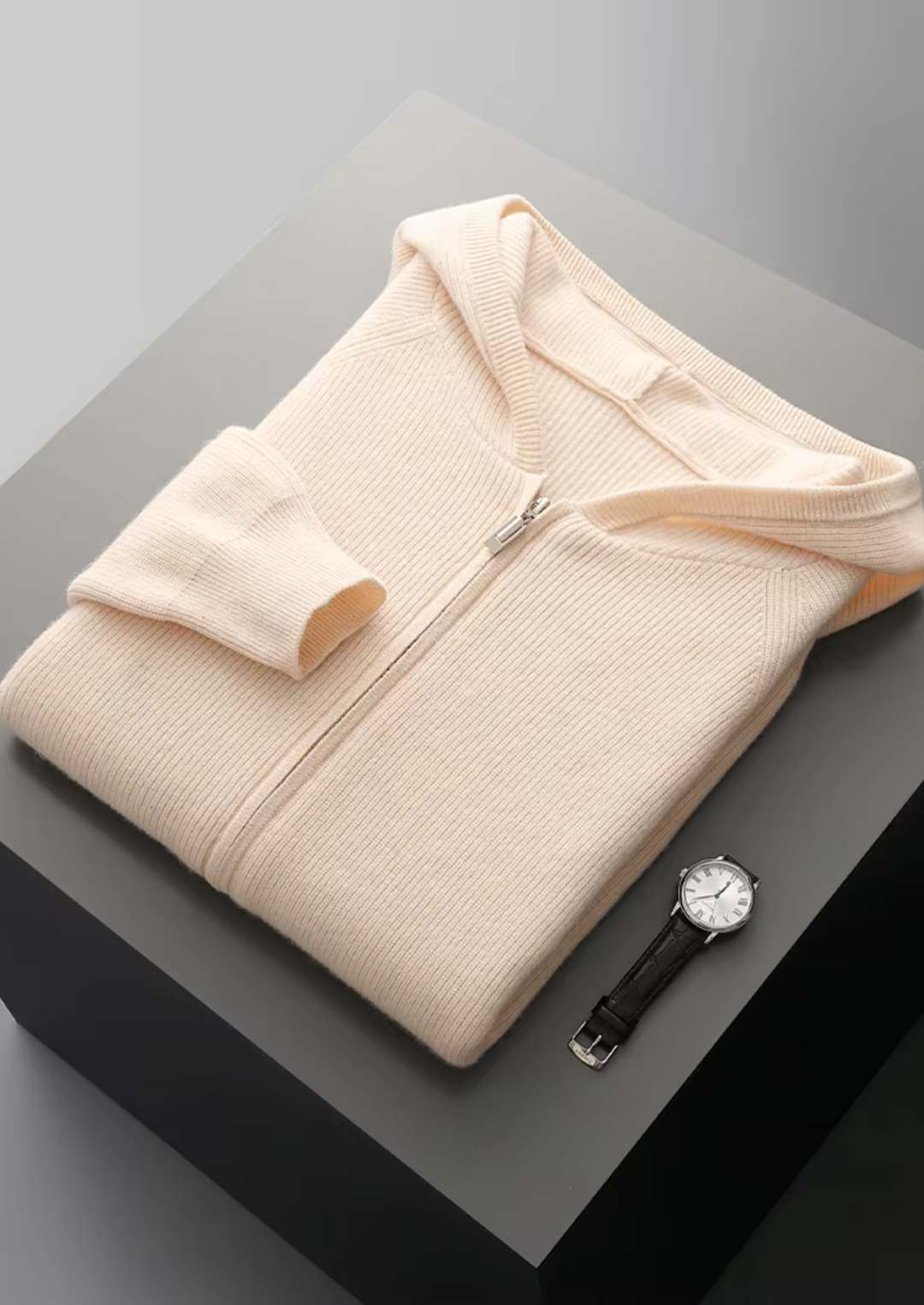CIÉLO Merino Luxe Pullover mit geripptem Reißverschluss