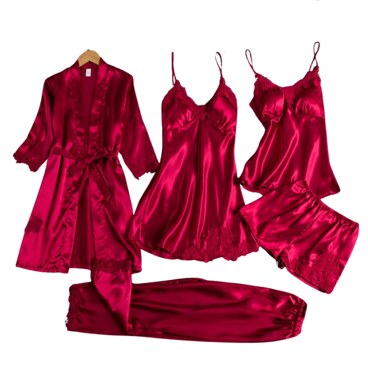 Livia™ - Luxuriöses 5-in-1-Satin-Schlafanzugset