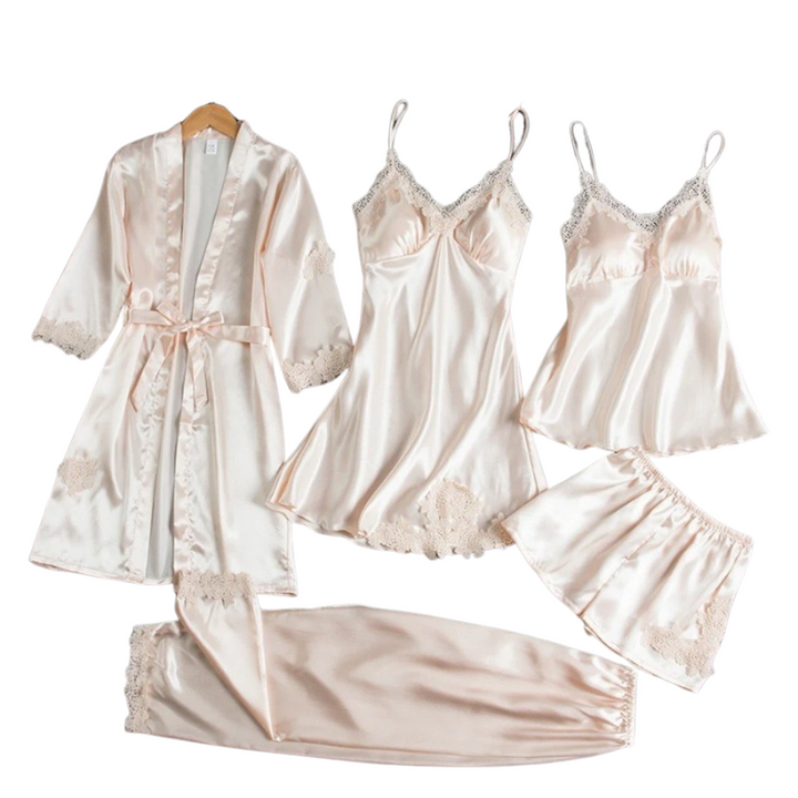 Livia™ - Luxuriöses 5-in-1-Satin-Schlafanzugset
