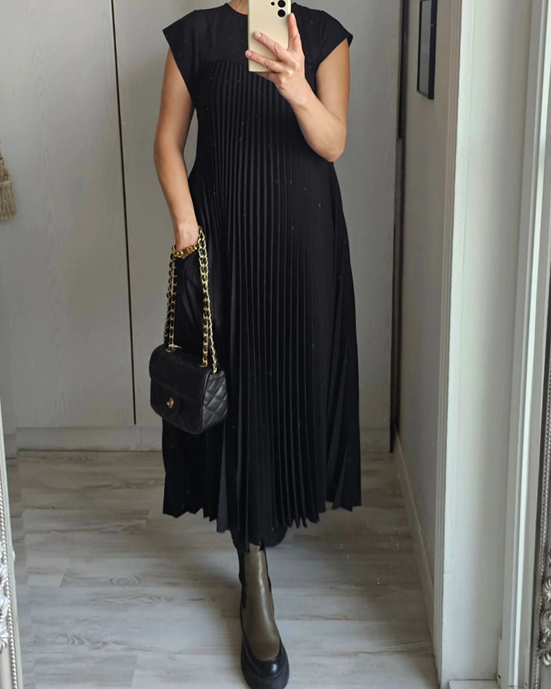 Natalia™ - Ärmelloses Plissiertes Kleid