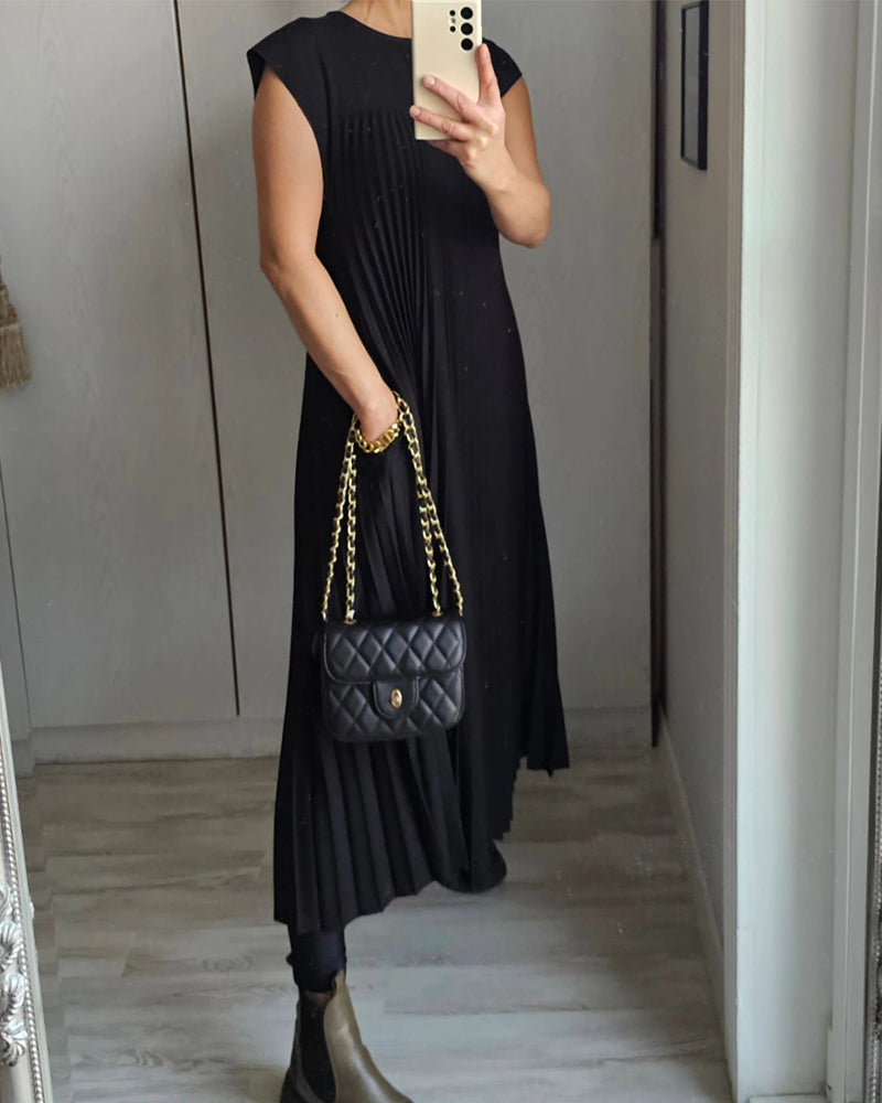 Natalia™ - Ärmelloses Plissiertes Kleid