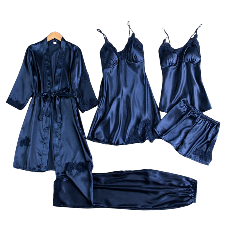 Livia™ - Luxuriöses 5-in-1-Satin-Schlafanzugset