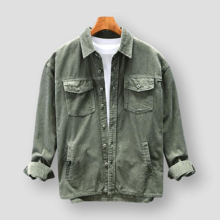 Johann™ - Lässiger Kordsamt Vintage Multi Pocket Grün / M