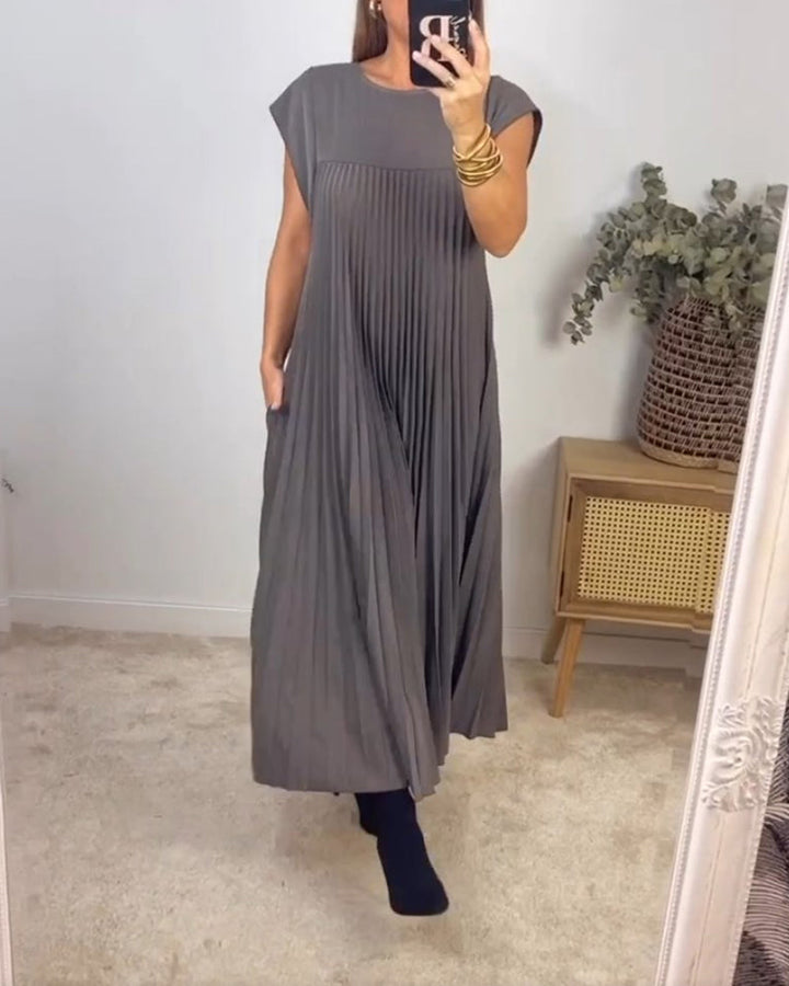 Natalia™ - Ärmelloses Plissiertes Kleid