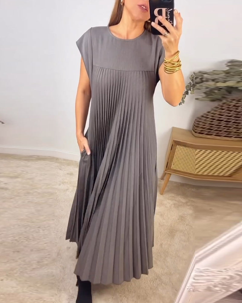 Natalia™ - Ärmelloses Plissiertes Kleid