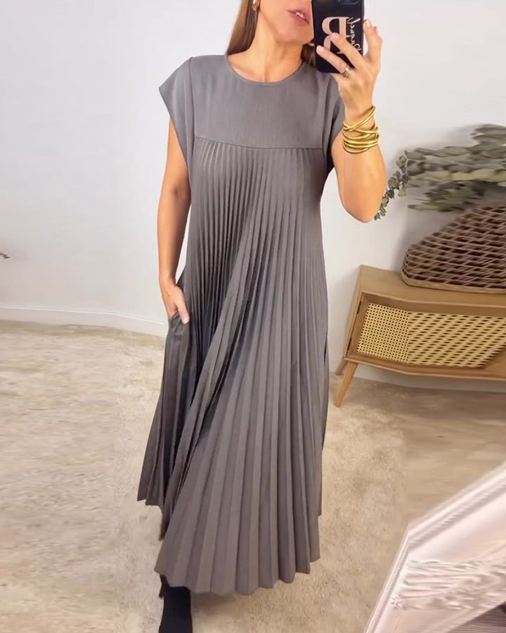 Natalia™ - Ärmelloses Plissiertes Kleid