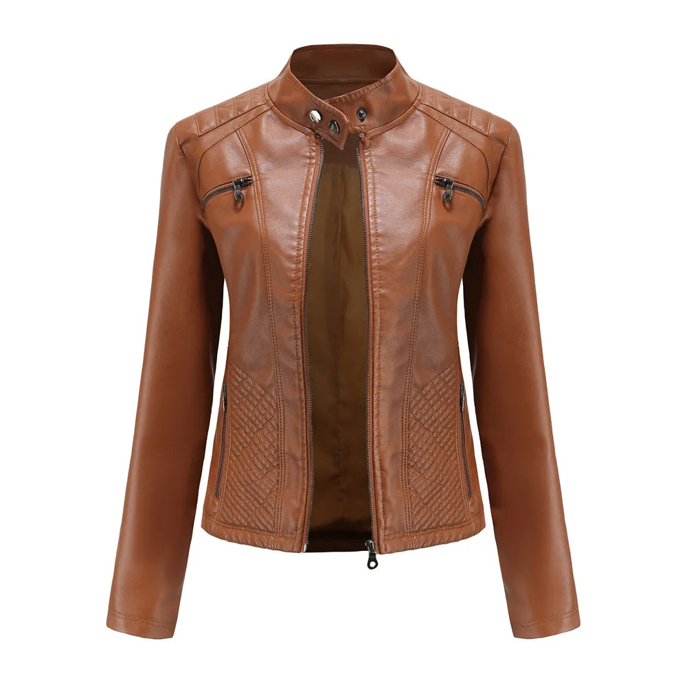 Elena™ - Stylische Und Einzigartige Lederjacke Braun / S