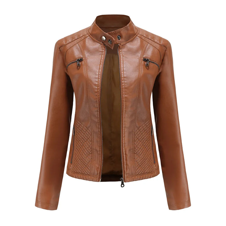 Elena™ - Stylische Und Einzigartige Lederjacke Braun / S