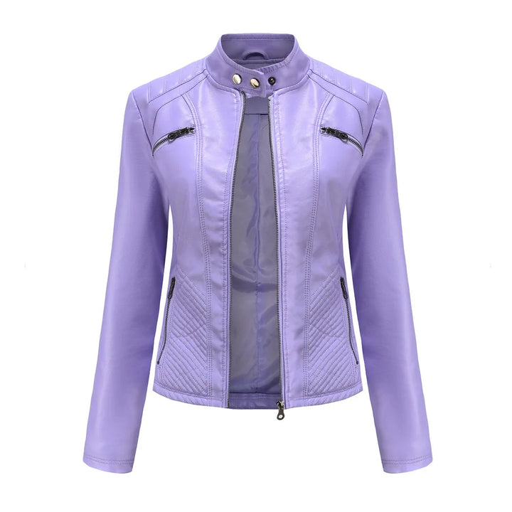 Elena™ - Stylische Und Einzigartige Lederjacke Lavendel / S