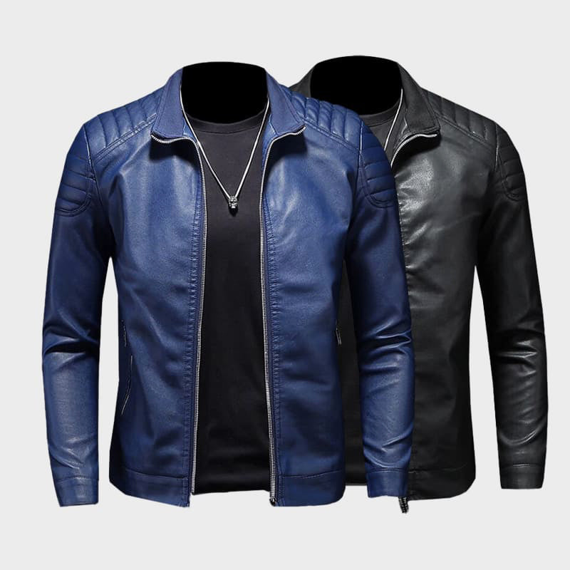 Bastien™ - Lederjacke mit Stehkragen