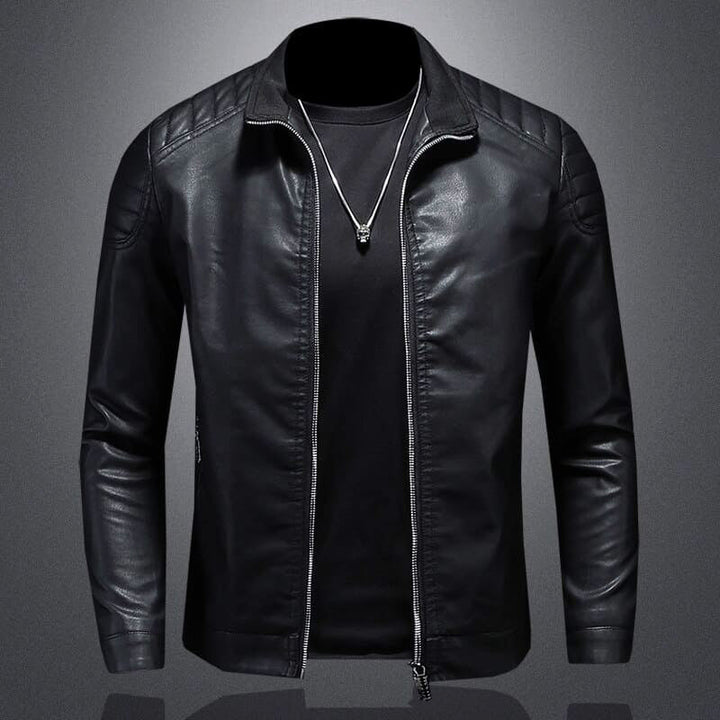 Bastien™ - Lederjacke mit Stehkragen