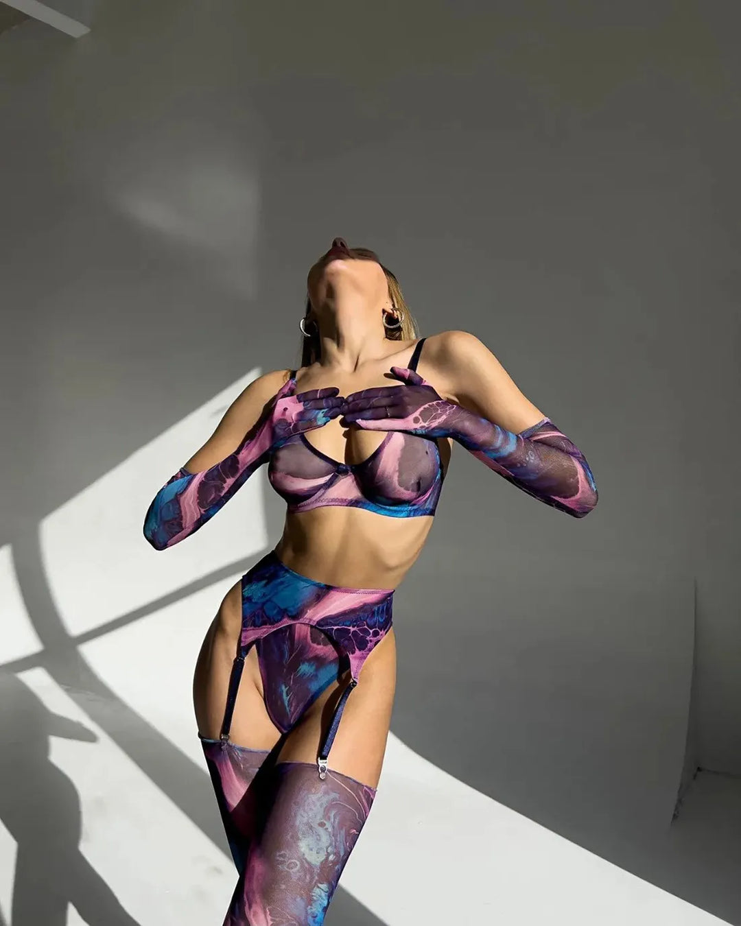 Serena - 5-teiliges Tie Dye Dessous Set