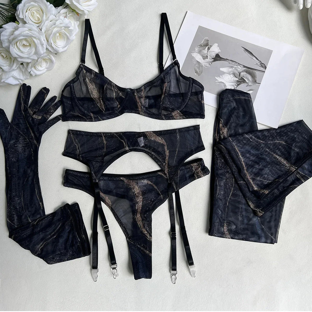 Serena - 5-teiliges Tie Dye Dessous Set
