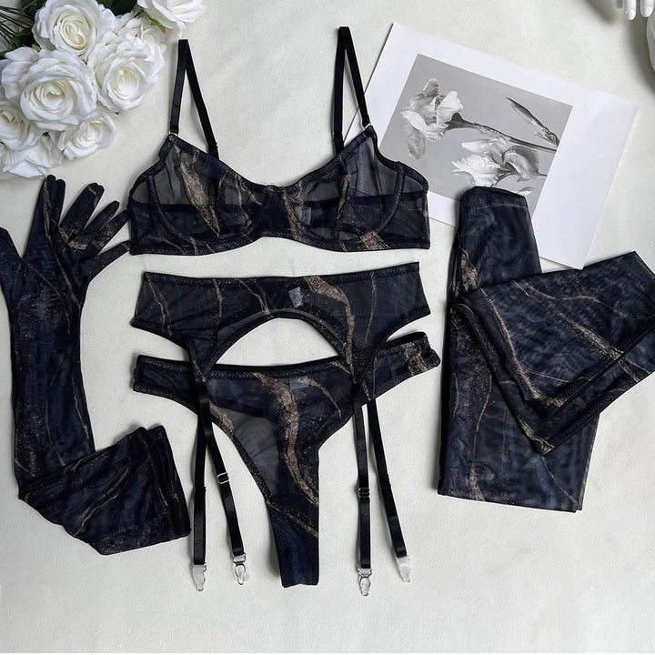 Serena - 5-teiliges Tie Dye Dessous Set