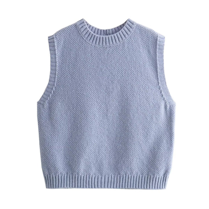 Ilse™ - Fashion Damen Tank Top Gestrickt Blau / S
