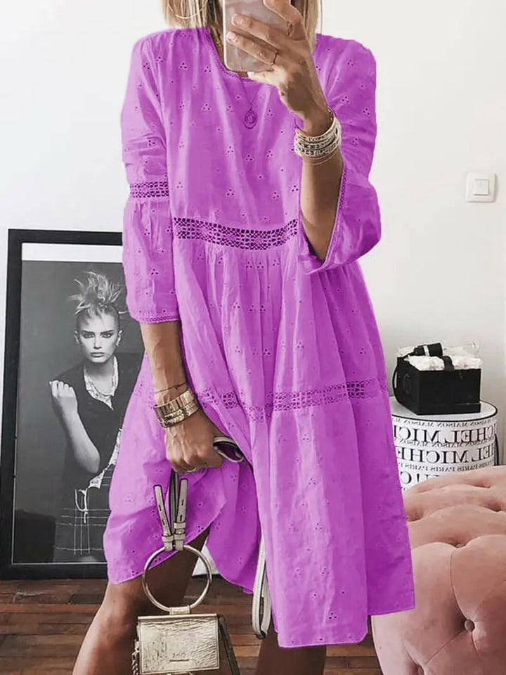 Isabelle™ - Elegantes Besticktes Kleid Violett / S