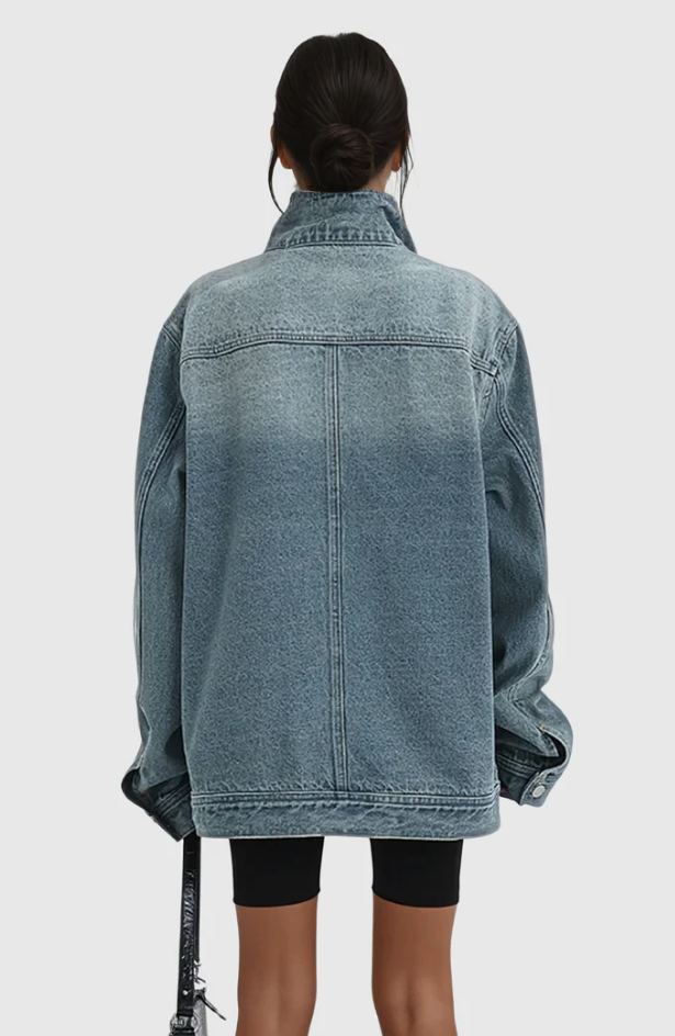 Delphine™ - Jeansjacke mit Rollkragen