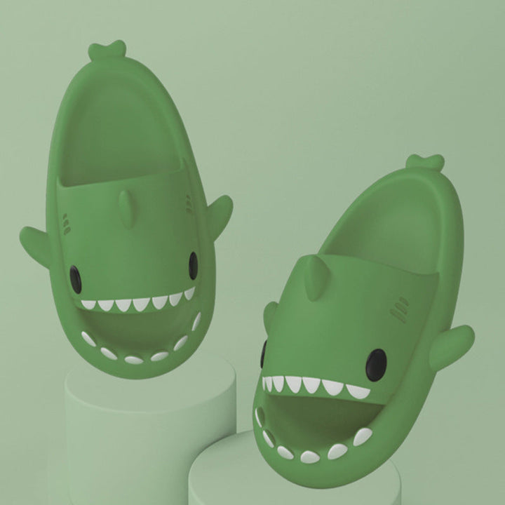 Sharkies - Haifisch-Hausschuhe Dunkelgrün / 36-37