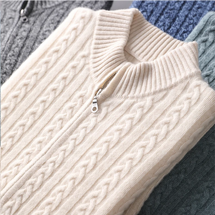 CIÉLO Merino Heritage Zopfstrickjacke