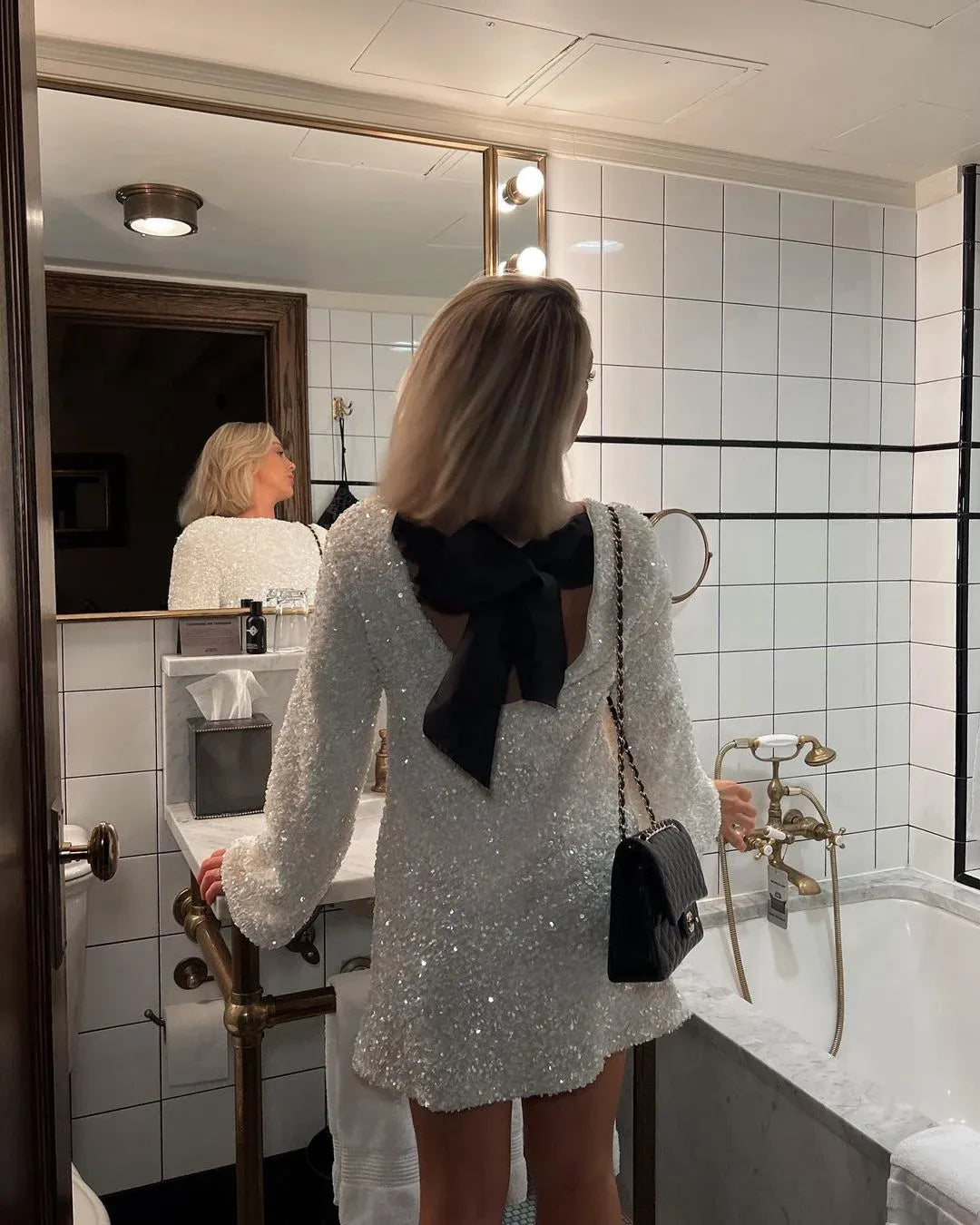 Amara™ - Texturiertes Minikleid mit Schleife