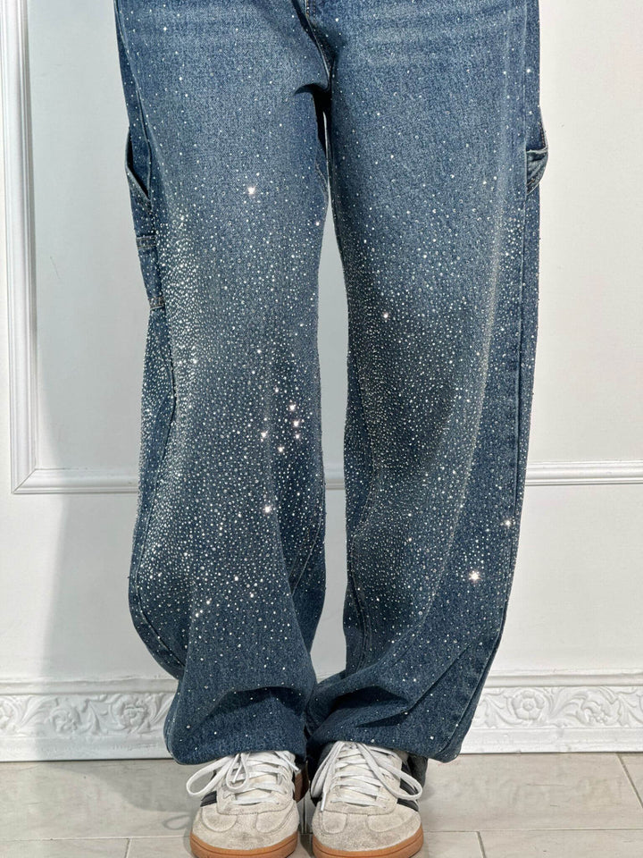 Violette™ Hose mit hoher Taille und weiten Beinen und Knopftaschen