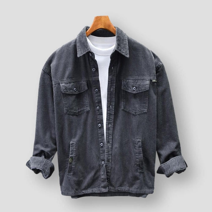 Johann™ - Lässiger Kordsamt Vintage Multi Pocket Grau / M