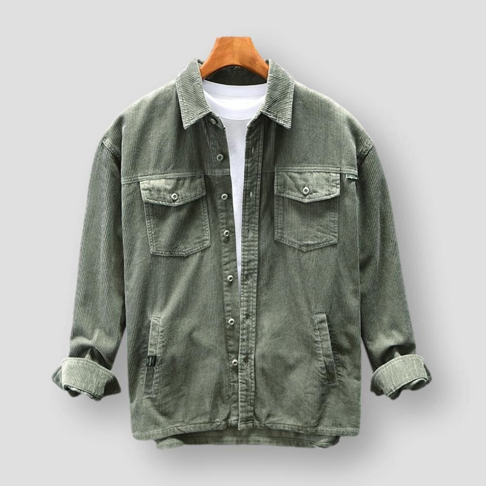 Johann™ - Lässiger Kordsamt Vintage Multi Pocket Grün / M