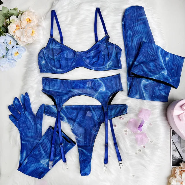 Serena - 5-teiliges Tie Dye Dessous Set