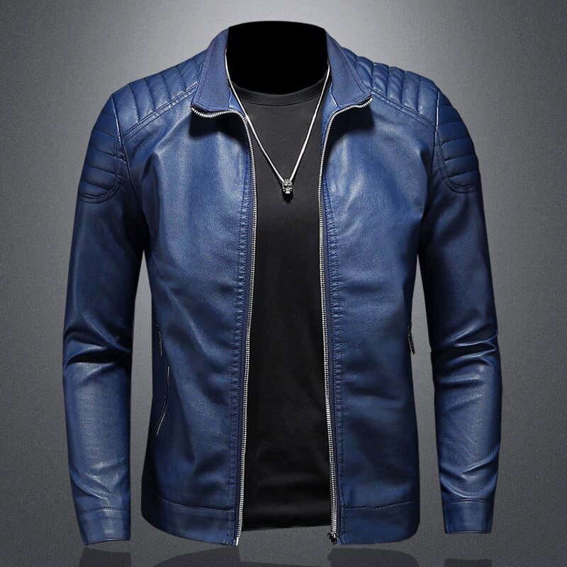 Bastien™ - Lederjacke mit Stehkragen