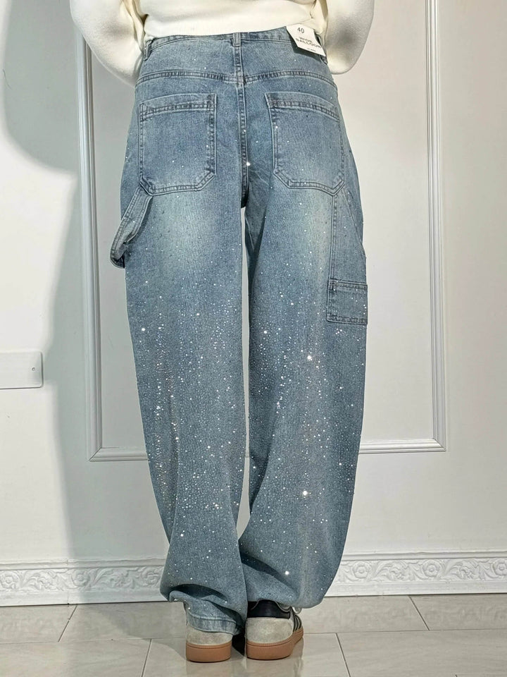 Violette™ Hose mit hoher Taille und weiten Beinen und Knopftaschen