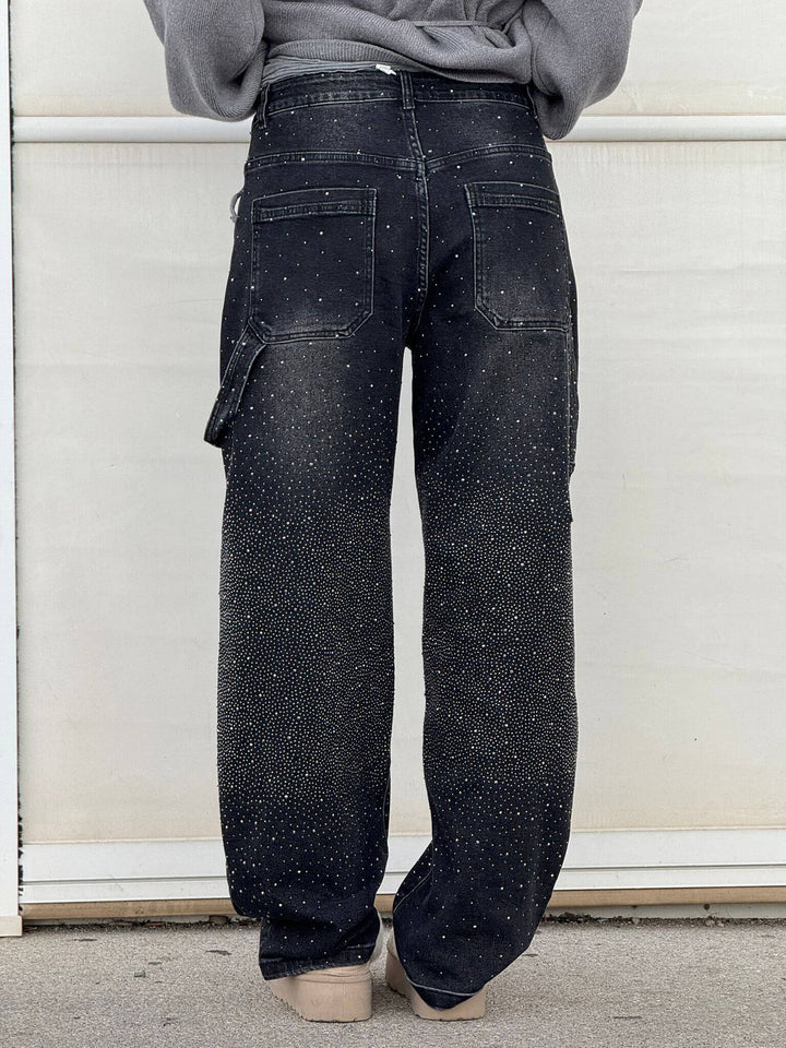 Violette™ Hose mit hoher Taille und weiten Beinen und Knopftaschen