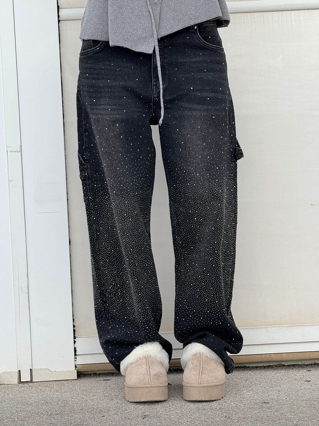 Violette™ Hose mit hoher Taille und weiten Beinen und Knopftaschen