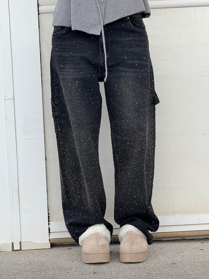 Violette™ Hose mit hoher Taille und weiten Beinen und Knopftaschen
