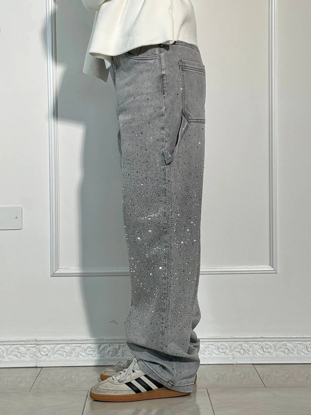 Violette™ Hose mit hoher Taille und weiten Beinen und Knopftaschen