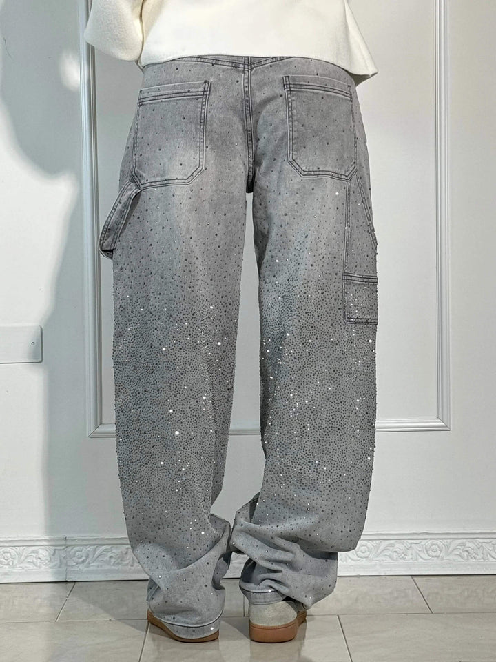 Violette™ Hose mit hoher Taille und weiten Beinen und Knopftaschen