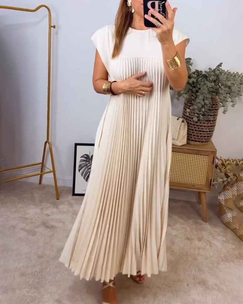 Natalia™ - Ärmelloses Plissiertes Kleid
