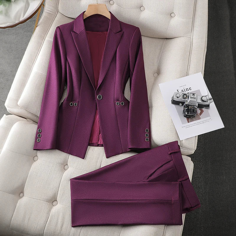 Lillian™ - Elegante Blazer Set Violett / S