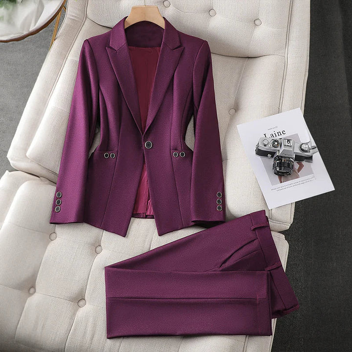 Lillian™ - Elegante Blazer Set Violett / S