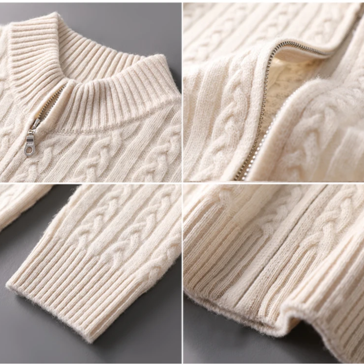 CIÉLO Merino Heritage Zopfstrickjacke